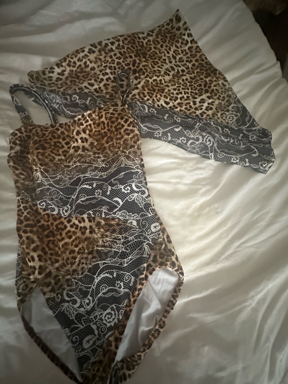 Gottex Leopard Print & Lace swimsuit and pareo